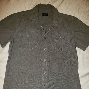 Apt 9 Gray Slim Fit Button Down Shirt Size S